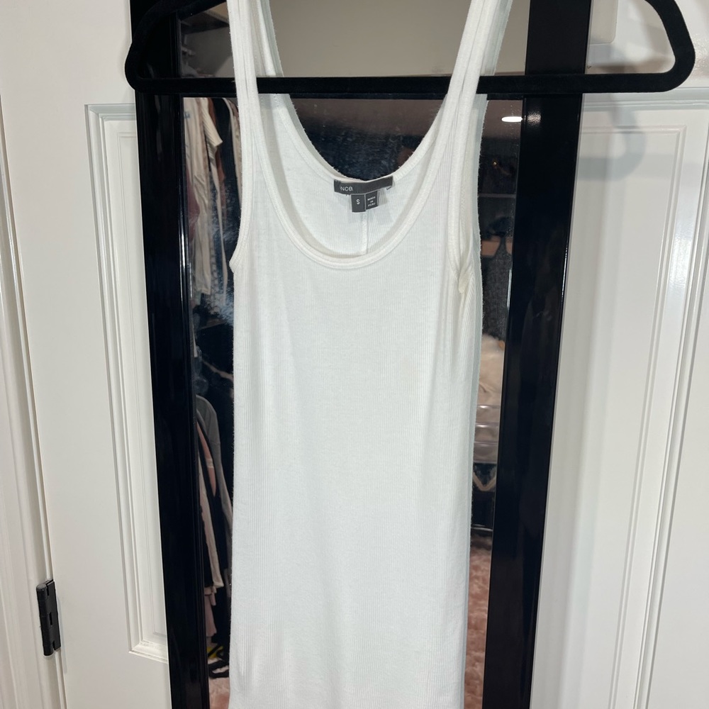 Vince Small Ribbed White Tank Top Small - image 6